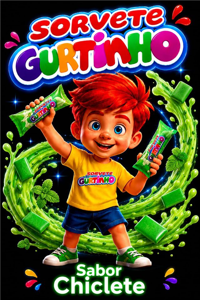 Sorvete Gurtinho sabor chiclete