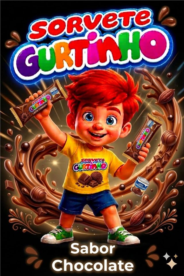 Sorvete Gurtinho sabor chocolate