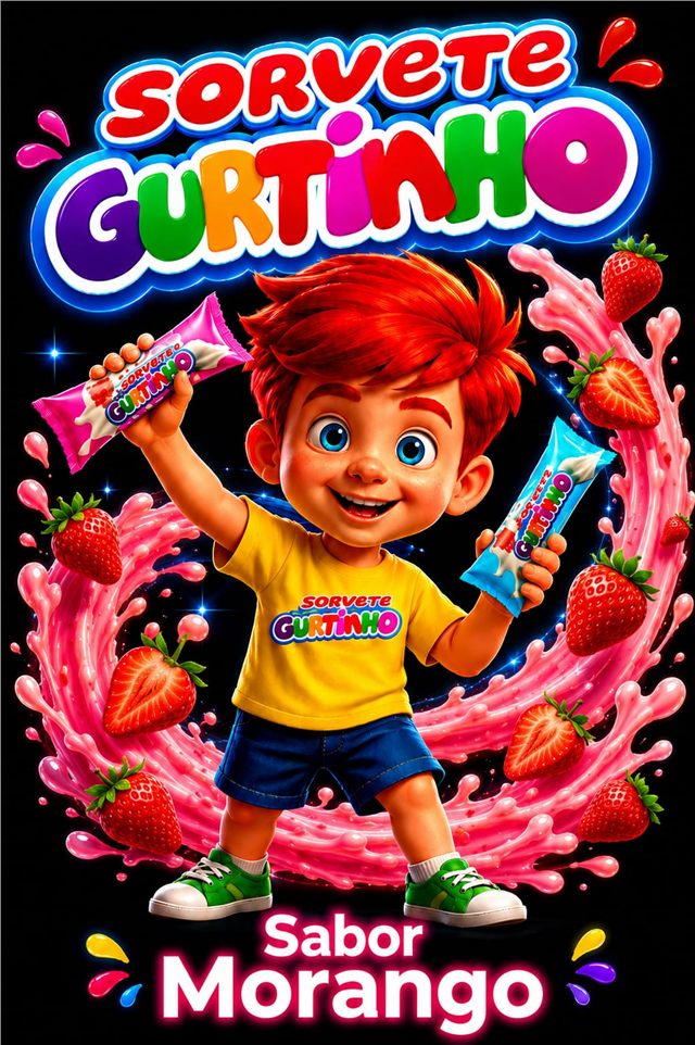 Sorvete Gurtinho sabor morango — opção 1